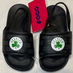 Foco Boston Celtics Sling Back Slides Size 7/8 Toddler Medium Kids Sandals